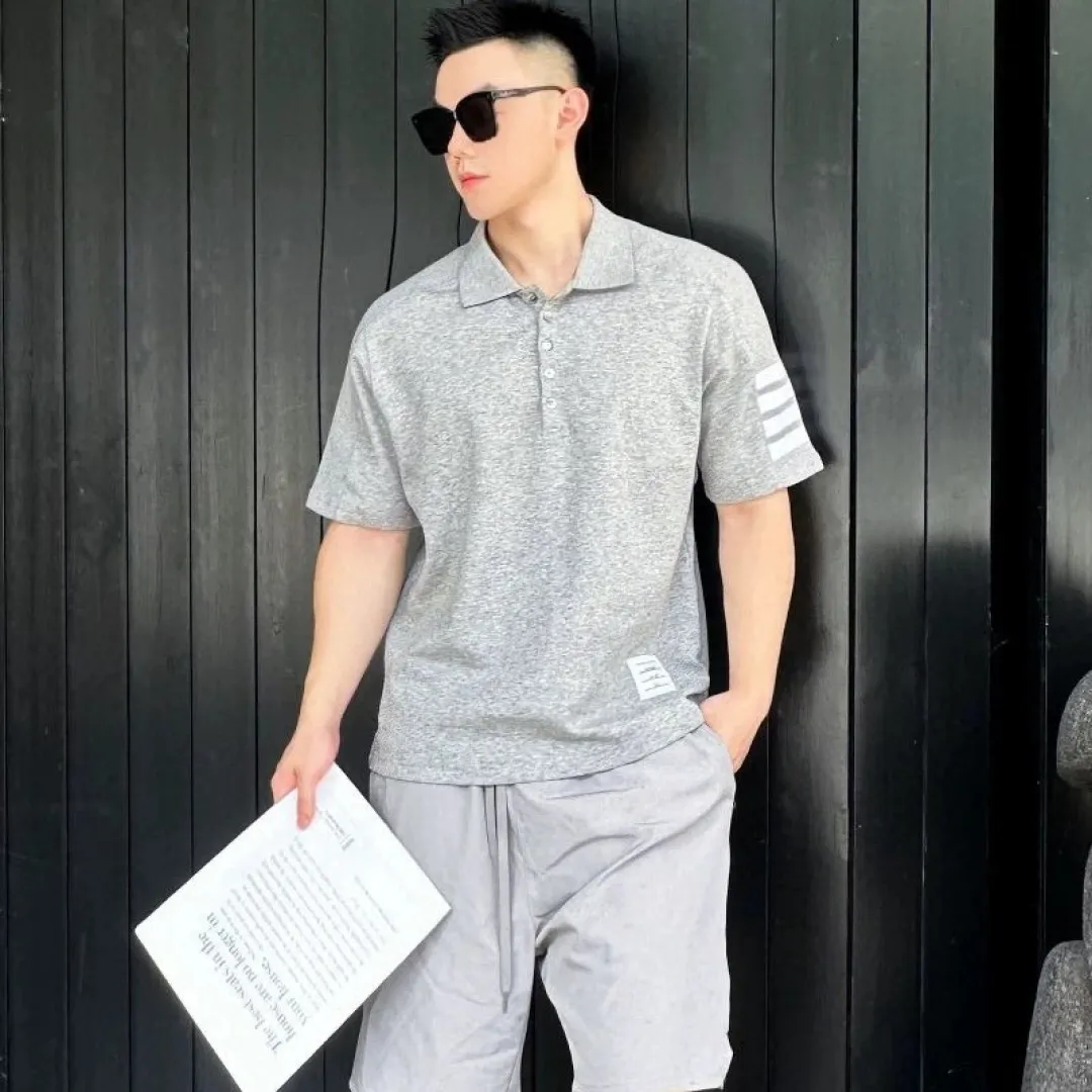 ：T 016（TB POLO） THOM BROWNE TB 260 POLO 260 Authentic Factory Quality Same Style + Authentic Size：0/1/2/3/4 ：White/Black/Navy Blue/Gray